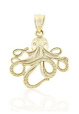 small comely octopus gold charm for babies
